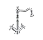 Twin-lever basin mixer with smooth body and swivel spout. L-Size