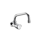 Wall-mounted laundry sink faucet with swivel spout