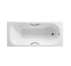 Rectangular cast iron bath with anti-slip base and grips
