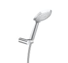 Square - Shower set. Includes 130 mm hand-shower with 4 functions, adjustable hand-shower bracket and 1.70 m satin PVC flexible shower hose
