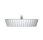 Square adjustable stainless steel shower head for wall or ceiling installation in chrome