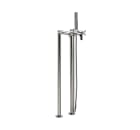 Bain-douche sur colonnes d'alimentation verticales avec inverseur automatique, douchette à main, flexible de 1,70 m et support articulé attenant à la colonne