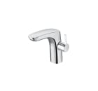 Single lever medium height basin mixer with smooth body, Cold Start 3/8