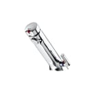 Avant - Self-closing deck-mounted basin mixer with push-button and side lever for temperature adjustment