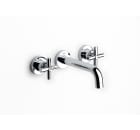 Built-in twin-lever basin mixer
