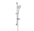 Round - Shower kit. Includes 130 mm hand-shower with 4 functions, 800 mm shower bar, adjustable hand-shower bracket, soap dish and 1.70 m satin PVC flexible shower hose