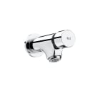 Self-closing wall-mounted basin mixer with push-button