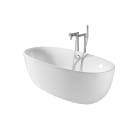 Oval acrylic freestanding bath with integrated panel, pop-up waste and trap.