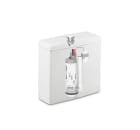 Cistern with an integrated 4.5/3 L dual flush touchless electronic mechanism and bottom inlet for compact WC