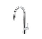 Kitchen mixer with swivel C-spout and retractable 2-function shower. Cold Start