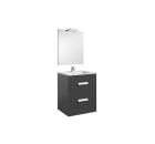 Pack (base unit with two drawers, basin, mirror and LED spotlight)