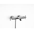 Wall-mounted thermostatic bath-shower mixer with diverter-flow regulator