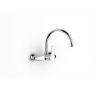 Wall-mounted sink mixer with superior swivel spout and aerator