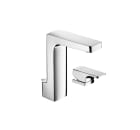 Basin mixer, deck-mounted lateral handle, with pop-up waste