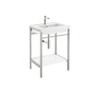 Base structure for basin with integrated towel rail and bottom shelf