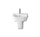 Compact wall-hung vitreous china basin