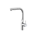 Kitchen mixer with swivel L-spout and 2-function retractable shower. Cold Start