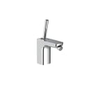 Bidet mixer with joystick handle and pop-up waste