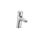 Self-closing deck-mounted basin mixer